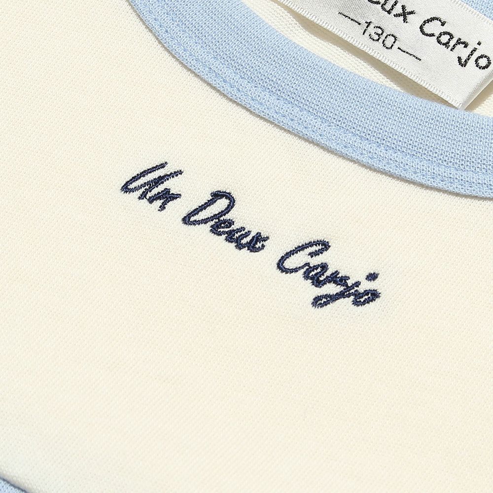 子供服 男の子 綿100％ロゴ刺繍＆プリントTシャツ ブルー(61) デザインポイント1