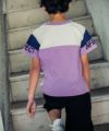 子供服 男の子 綿100％ロゴ刺繍＆プリントTシャツ パープル(91) モデル画像2
