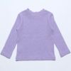 ベビー服 女の子 ベビーサイズ音符刺繍リブ生地無地Tシャツ パープル(91) 背面