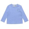 ベビー服 女の子 ベビーサイズ音符刺繍リブ生地無地Tシャツ ブルー(61) 正面