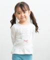 ベビー服 女の子 ベビーサイズ綿100％ロゴ＆お花プリントTシャツ オフホワイト(11) モデル画像アップ