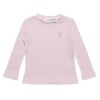 ベビー服 女の子 ベビーサイズ音符刺繍リブTシャツ ピンク(02) 正面