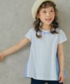 ベビー服 女の子 チェック柄切り替えTシャツ オフホワイト(11) モデル画像1