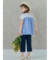 ベビー服 女の子 チェック柄切り替えTシャツ オフホワイト(11) モデル画像4