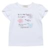 子供服 女の子 綿100％ちょうちょプリントTシャツ オフホワイト(11) 正面