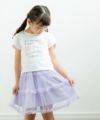 子供服 女の子 綿100％ちょうちょプリントTシャツ オフホワイト(11) モデル画像アップ