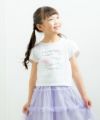 子供服 女の子 綿100％ちょうちょプリントTシャツ オフホワイト(11) モデル画像1