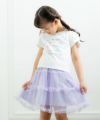 子供服 女の子 綿100％ちょうちょプリントTシャツ オフホワイト(11) モデル画像2