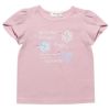 子供服 女の子 綿100％ちょうちょプリントTシャツ ピンク(02) 正面