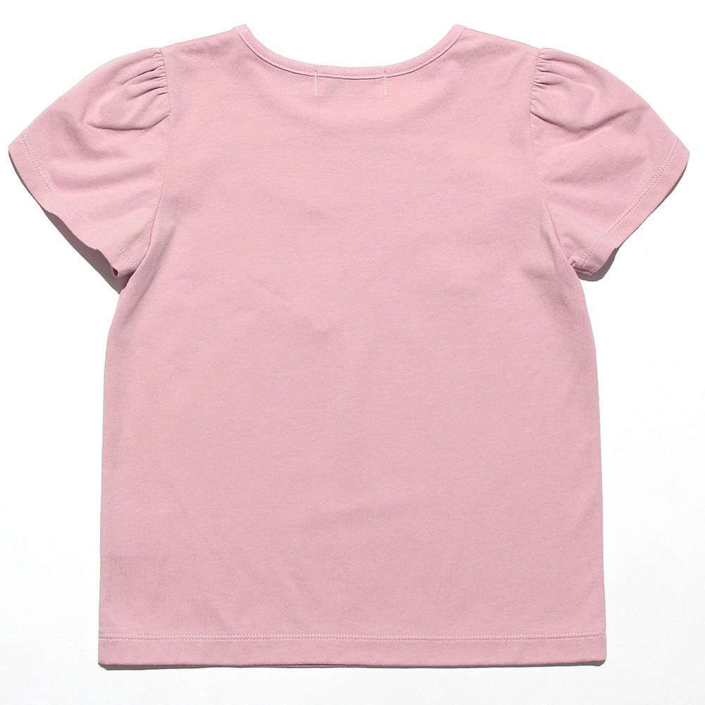 子供服 女の子 綿100％ちょうちょプリントTシャツ ピンク(02) 背面