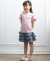 子供服 女の子 綿100％ちょうちょプリントTシャツ ピンク(02) モデル画像2