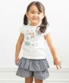 ベビー服 女の子 お花プリント＆リボン付きTシャツ オフホワイト(11) モデル画像1