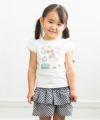 ベビー服 女の子 お花プリント＆リボン付きTシャツ オフホワイト(11) モデル画像4