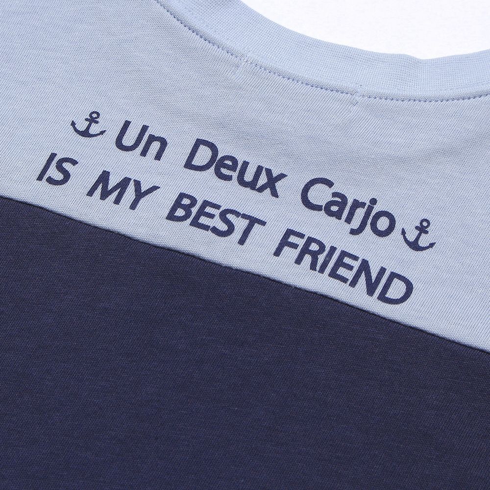 子供服 男の子 綿100％イカリワッペン付きTシャツ ネイビー(06) デザインポイント2