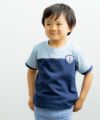 子供服 男の子 綿100％イカリワッペン付きTシャツ ネイビー(06) モデル画像アップ