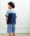 子供服 男の子 綿100％イカリワッペン付きTシャツ ネイビー(06) モデル画像2