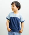 子供服 男の子 綿100％イカリワッペン付きTシャツ ネイビー(06) モデル画像3