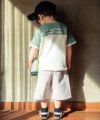子供服 男の子 綿100％イカリワッペン付きTシャツ アイボリー(12) モデル画像アップ