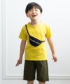 ベビー服 男の子 ポシェット風モチーフTシャツ イエロー(04) モデル画像アップ