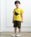 ベビー服 男の子 ポシェット風モチーフTシャツ イエロー(04) モデル画像全身