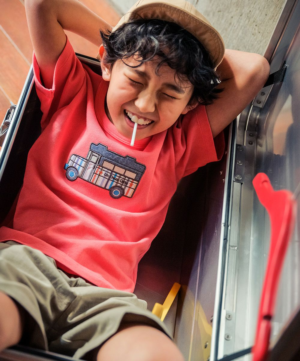 子供服 男の子 綿100％車刺繍モチーフTシャツ