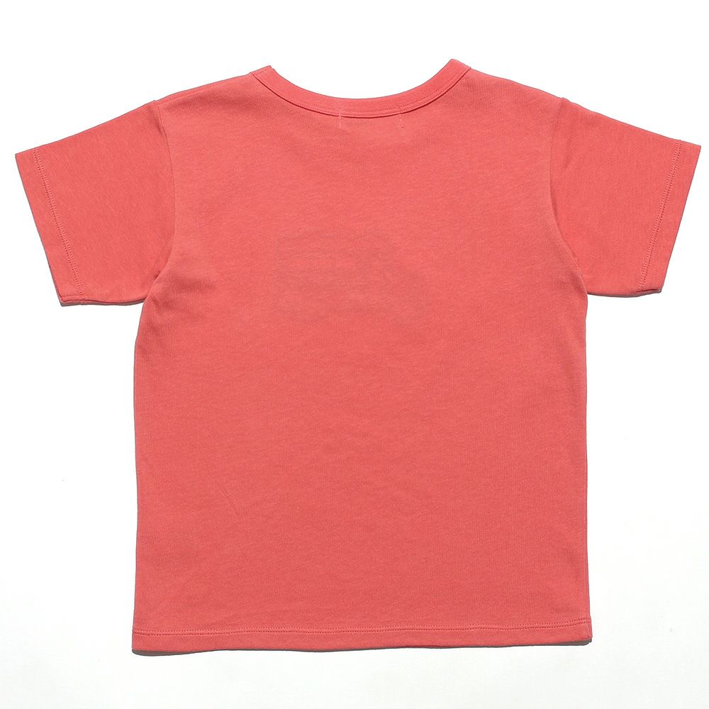 子供服 男の子 綿100％車刺繍モチーフTシャツ レッド(03) 背面