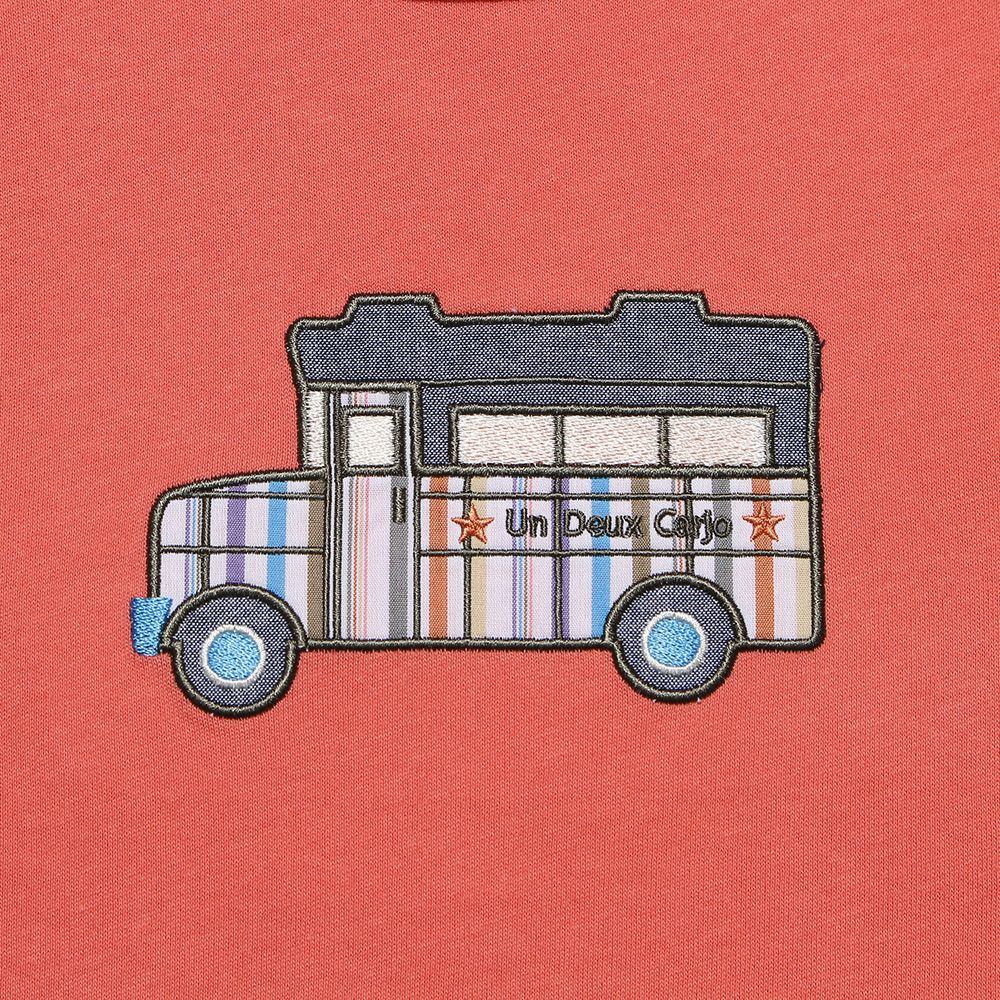 子供服 男の子 綿100％車刺繍モチーフTシャツ レッド(03) デザインポイント1