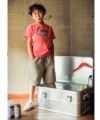 子供服 男の子 綿100％車刺繍モチーフTシャツ レッド(03) モデル画像全身