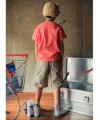 子供服 男の子 綿100％車刺繍モチーフTシャツ レッド(03) モデル画像2