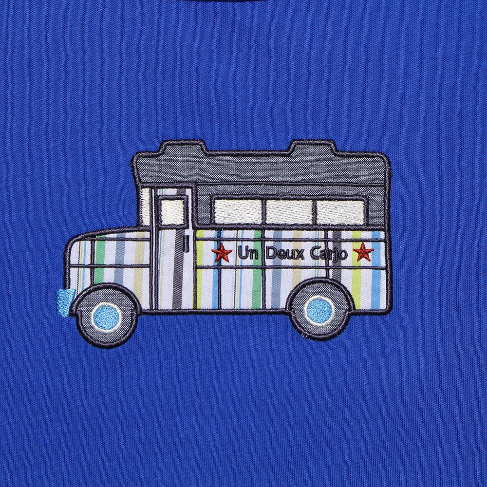 子供服 男の子 綿100％車刺繍モチーフTシャツ ブルー(61) デザインポイント1