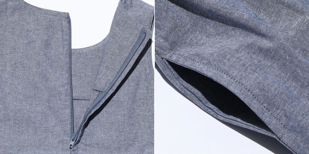 ベビー服 女の子 ダンガリーワンピース ネイビー(06) デザインポイント2