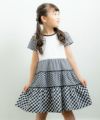 ベビー服 女の子 ギンガムチェック柄ワンピース ブラック(00) モデル画像アップ