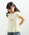 ベビー服 女の子 うさぎ＆音符プリントTシャツ イエロー(04) モデル画像1