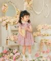 ベビー服 女の子 日本製綿100％花柄ワンピース ピンク(02) モデル画像1