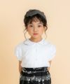 ベビー服 女の子 音符刺繍レースフリルブラウス ホワイト(01) モデル画像アップ