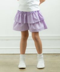 子供服 女の子 ギンガムチェック柄キュロットパンツ