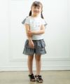 子供服 女の子 ギンガムチェック柄キュロットパンツ ブラック(00) モデル画像全身