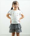 子供服 女の子 ギンガムチェック柄キュロットパンツ ブラック(00) モデル画像1