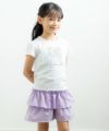 子供服 女の子 ギンガムチェック柄キュロットパンツ パープル(91) モデル画像1