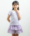 子供服 女の子 ギンガムチェック柄キュロットパンツ パープル(91) モデル画像3