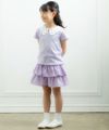 子供服 女の子 ギンガムチェック柄キュロットパンツ パープル(91) モデル画像4