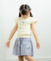 子供服 女の子 綿100％手描き風小花柄キュロットパンツ パープル(91) モデル画像3