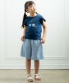子供服 女の子 ヘリンボーンキュロットパンツ ブルー(61) モデル画像2