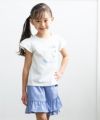 子供服 女の子 ストライプ柄スカート風キュロットパンツ ブルー(61) モデル画像1
