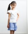 子供服 女の子 ストライプ柄スカート風キュロットパンツ ブルー(61) モデル画像2