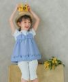 ベビー服 女の子 ストライプ柄重ね着風Tシャツ オフホワイト(11) モデル画像3