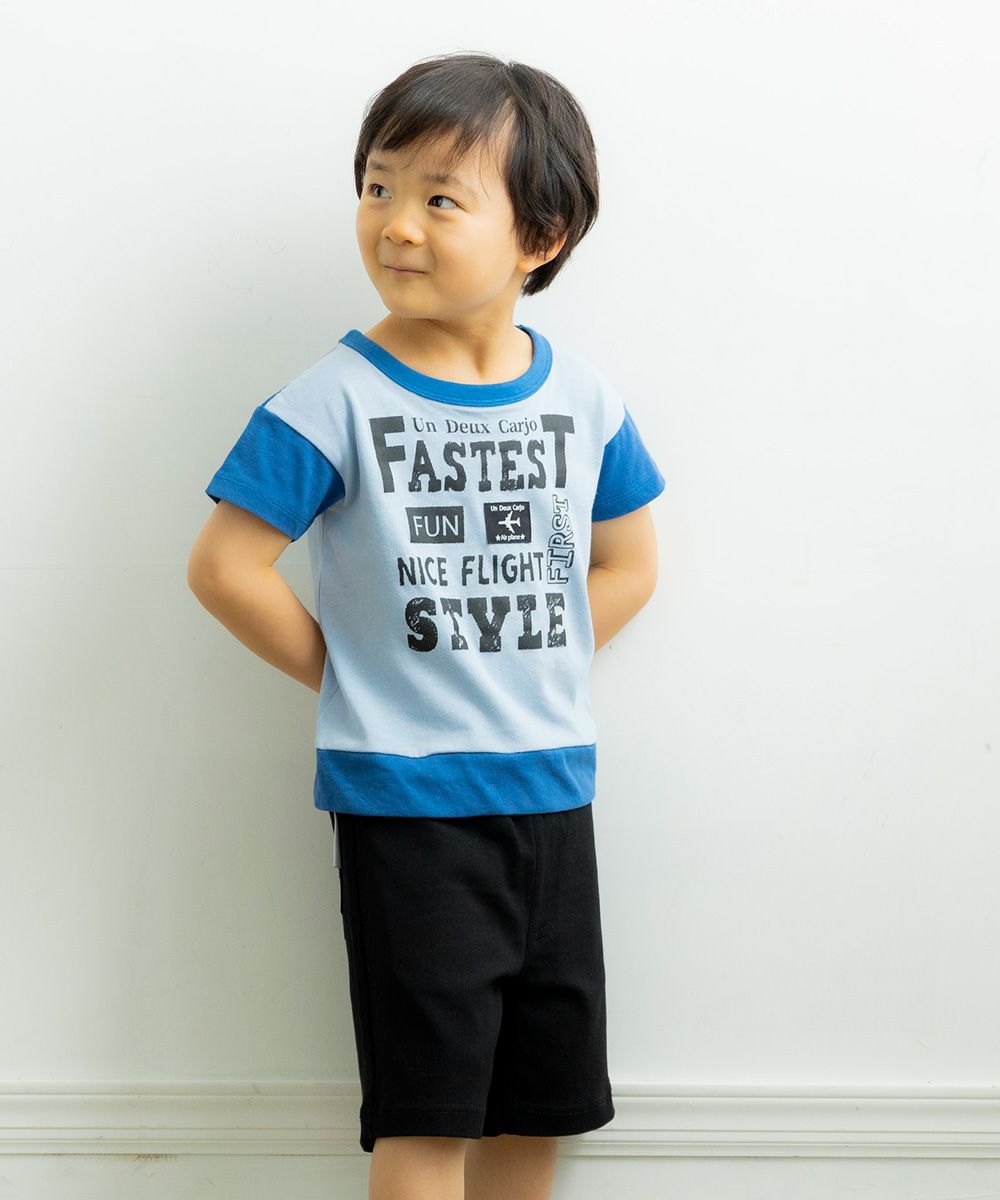 ベビー服 男の子 ストレッチツイルハーフパンツ ブラック(00) モデル画像4