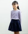 子供服 女の子 綿100％リボン付きスカート ネイビー(06) モデル画像アップ