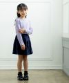 子供服 女の子 綿100％リボン付きスカート ネイビー(06) モデル画像2