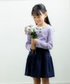 子供服 女の子 綿100％リボン付きスカート ネイビー(06) モデル画像3